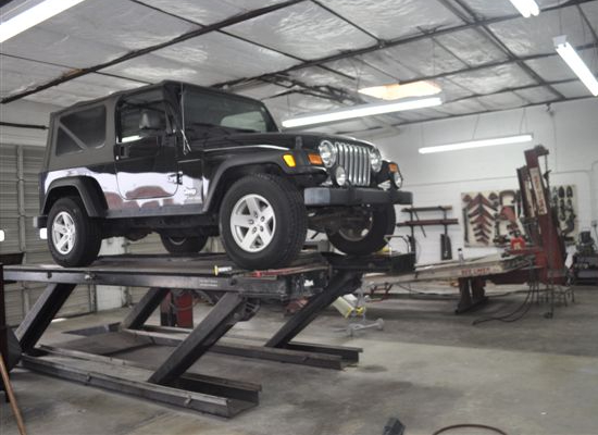 Jeep on lift